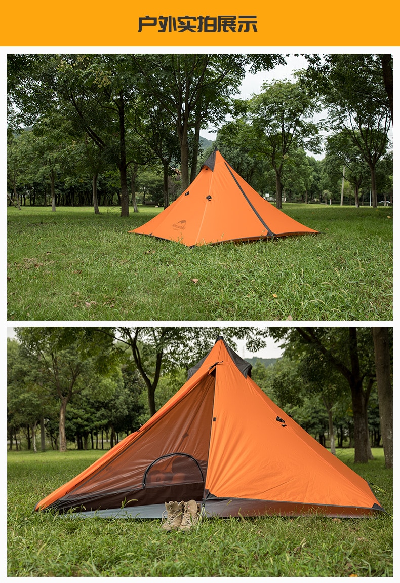 Cheap Goat Tents  Tent Rodless 20D Silicone Nylon 1 Person Tent Oudoor Ultralight Spire Camping Tent  Separable Shelter Tent   